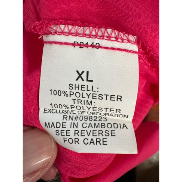 Magellan Outdoors Fish Gear Pink Sleeveless Button-Up Shirt XL Womens Polyester - Picture 15 of 16